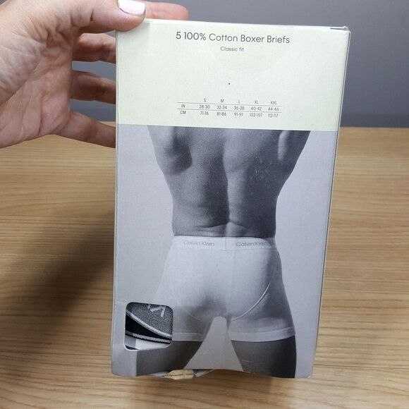 CALVIN KLEIN Boxer Brief Mens XL Gray Blue Black 5-Pack 100% Cotton Classic Fit - Picture 5 of 8